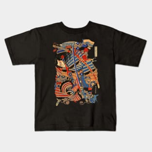 Katsushika Hokusai -samurai fight Kids T-Shirt